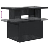 vidaXL 8-Piece Poly Rattan Lounge Set with Cushions Black