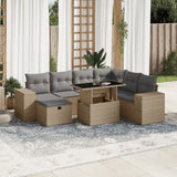 vidaXL 8-Piece Poly Rattan Lounge Set with Cushions Black