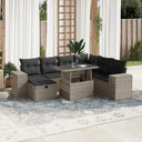 vidaXL 8-Piece Poly Rattan Lounge Set with Cushions Black