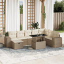 vidaXL 9-piece Poly Rattan Lounge Set with Cushions Black