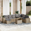 vidaXL 9-piece Poly Rattan Lounge Set with Cushions Black
