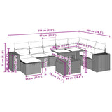 vidaXL 9-piece Poly Rattan Lounge Set with Cushions Black