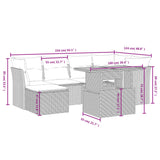 vidaXL 7-delige Loungeset met kussens poly rattan zwart