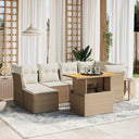 vidaXL 7-delige Loungeset met kussens poly rattan zwart