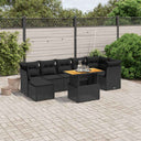 vidaXL 8-piece Lounge Set with Cushions Poly Rattan Black