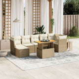 vidaXL 8-piece Lounge Set with Cushions Poly Rattan Black