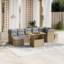 vidaXL 8-piece Lounge Set with Cushions Poly Rattan Black