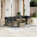vidaXL 8-piece Lounge Set with Cushions Poly Rattan Black