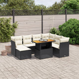 vidaXL 8-piece Lounge Set with Cushions Poly Rattan Black