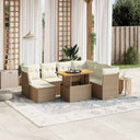 vidaXL 8-piece Lounge Set with Cushions Poly Rattan Black