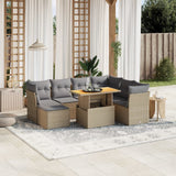 vidaXL 8-piece Lounge Set with Cushions Poly Rattan Black