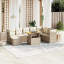 vidaXL 9-delige Loungeset met kussens poly rattan zwart