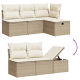 vidaXL 9-delige Loungeset met kussens poly rattan zwart