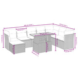 vidaXL 9-delige Loungeset met kussens poly rattan zwart