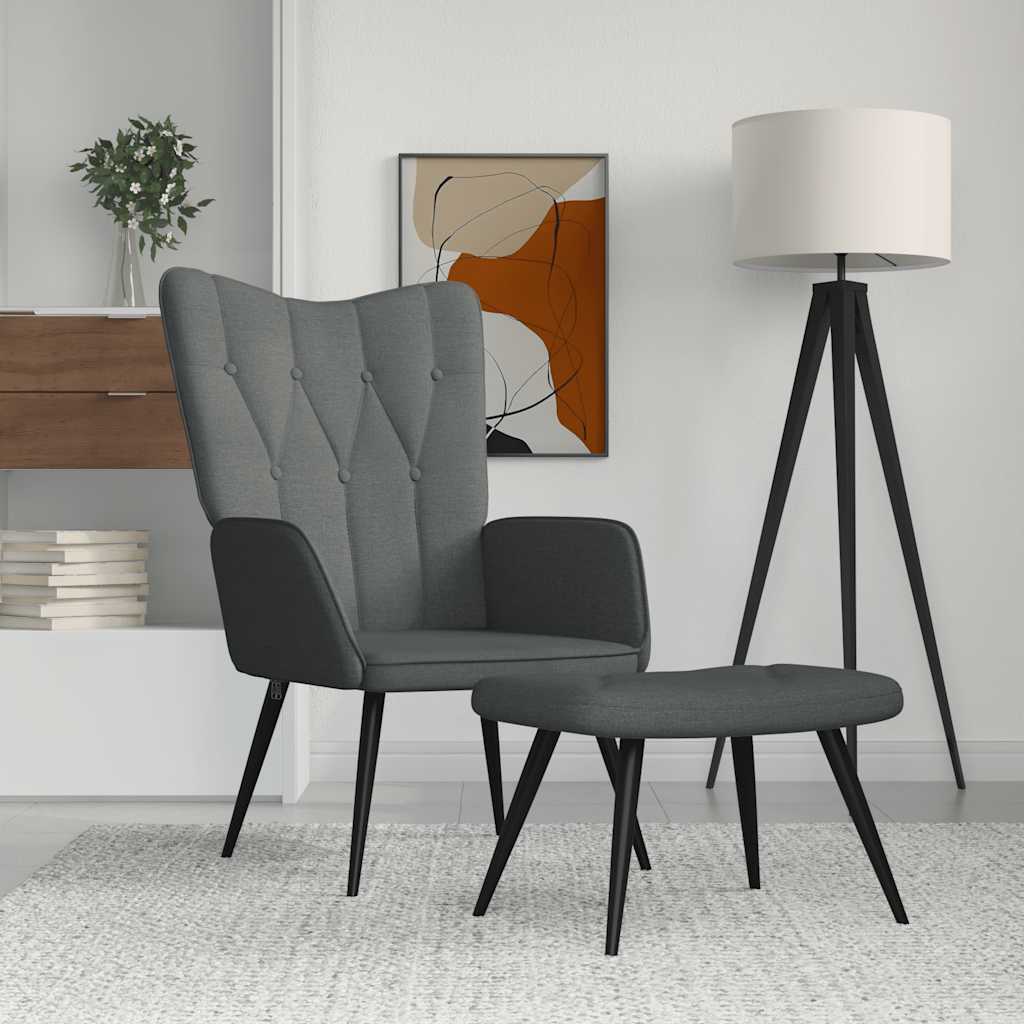 vidaXL Recliner fabric dark grey