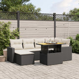 vidaXL 7-Piece Lounge Set with Cushions Poly Rattan Black