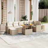 vidaXL 8-delige Loungeset met kussens poly rattan zwart