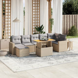 vidaXL 8-delige Loungeset met kussens poly rattan zwart