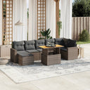 vidaXL 8-delige Loungeset met kussens poly rattan zwart
