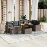 vidaXL 8-delige Loungeset met kussens poly rattan zwart