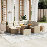 vidaXL 8-delige Loungeset met kussens poly rattan zwart