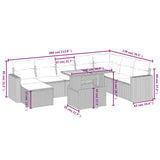 vidaXL 9-delige Loungeset met kussens poly rattan zwart