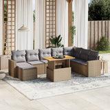 vidaXL 9-delige Loungeset met kussens poly rattan zwart