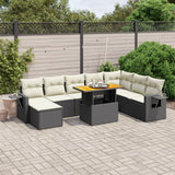 vidaXL 9-piece Poly Rattan Lounge Set with Cushions Black