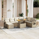 vidaXL 9-piece Poly Rattan Lounge Set with Cushions Black
