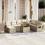 vidaXL 9-piece Poly Rattan Lounge Set with Cushions Black