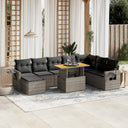 vidaXL 9-piece Poly Rattan Lounge Set with Cushions Black