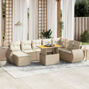 vidaXL 9-delige Loungeset met kussens poly rattan zwart