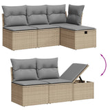 vidaXL 6-delige Loungeset met kussens poly rattan zwart
