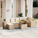 vidaXL 8-delige Loungeset met kussens poly rattan zwart