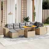 vidaXL 8-delige Loungeset met kussens poly rattan zwart