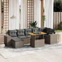 vidaXL 8-delige Loungeset met kussens poly rattan zwart