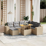 vidaXL 8-delige Loungeset met kussens poly rattan zwart