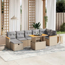 vidaXL 8-delige Loungeset met kussens poly rattan zwart