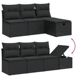 vidaXL 8-piece Lounge Set with Cushions Poly Rattan Black