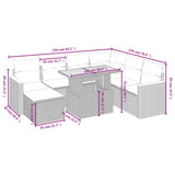 vidaXL 8-piece Lounge Set with Cushions Poly Rattan Black