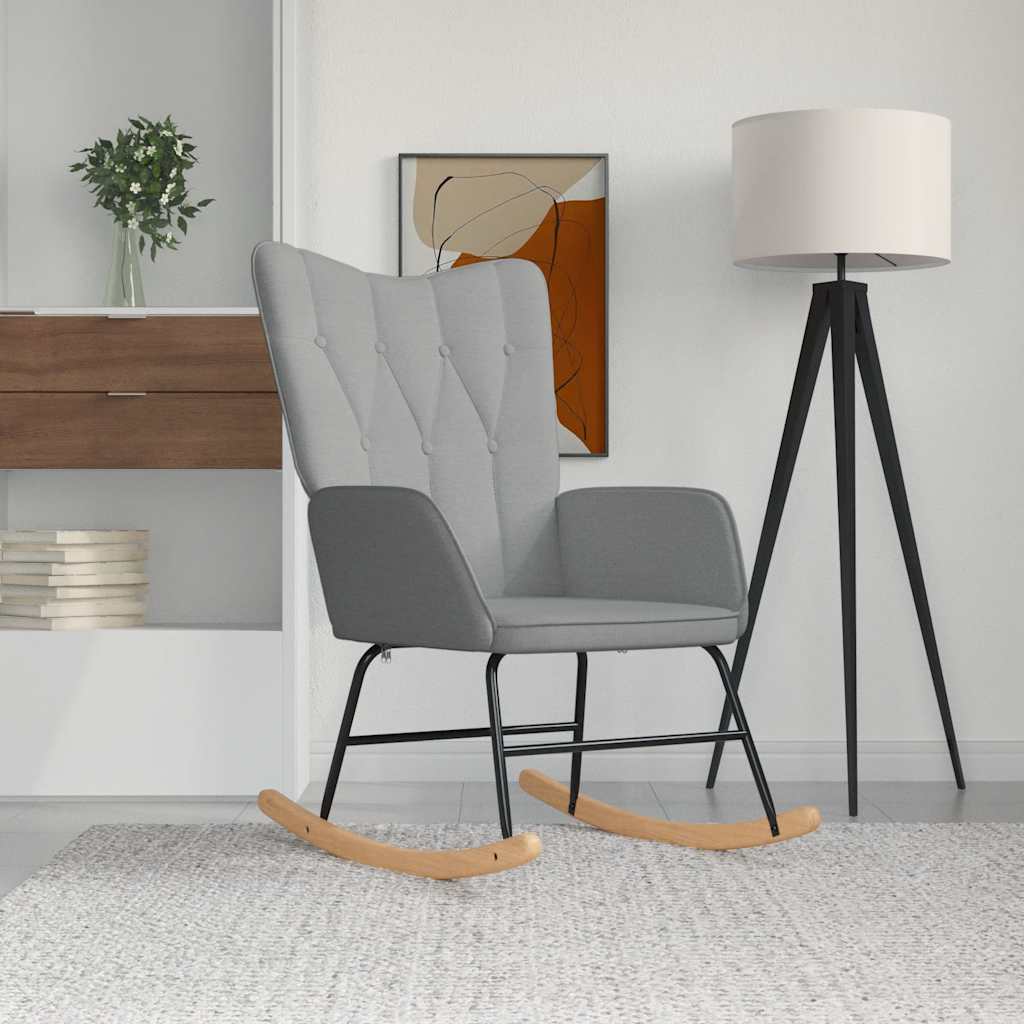 vidaXL Rocking Chair fabric light grey
