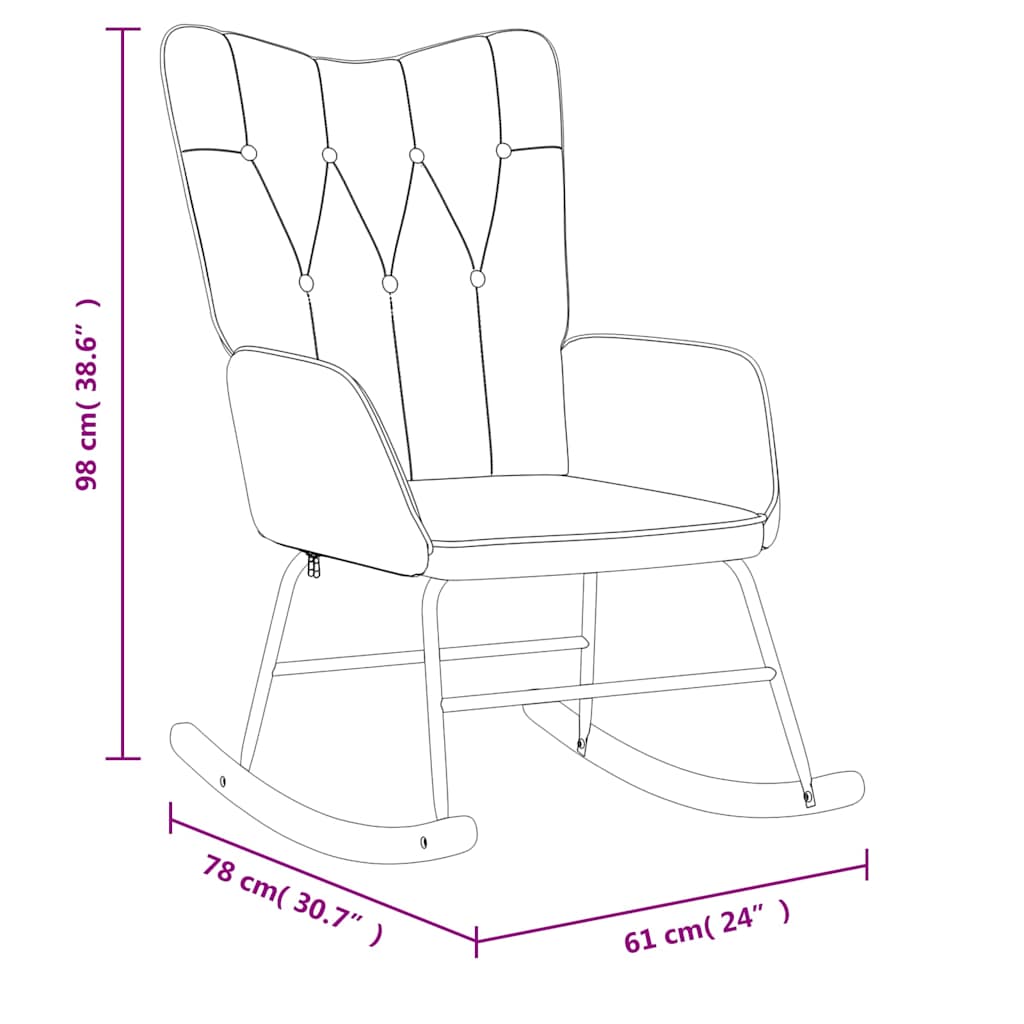 vidaXL Rocking Chair fabric light grey