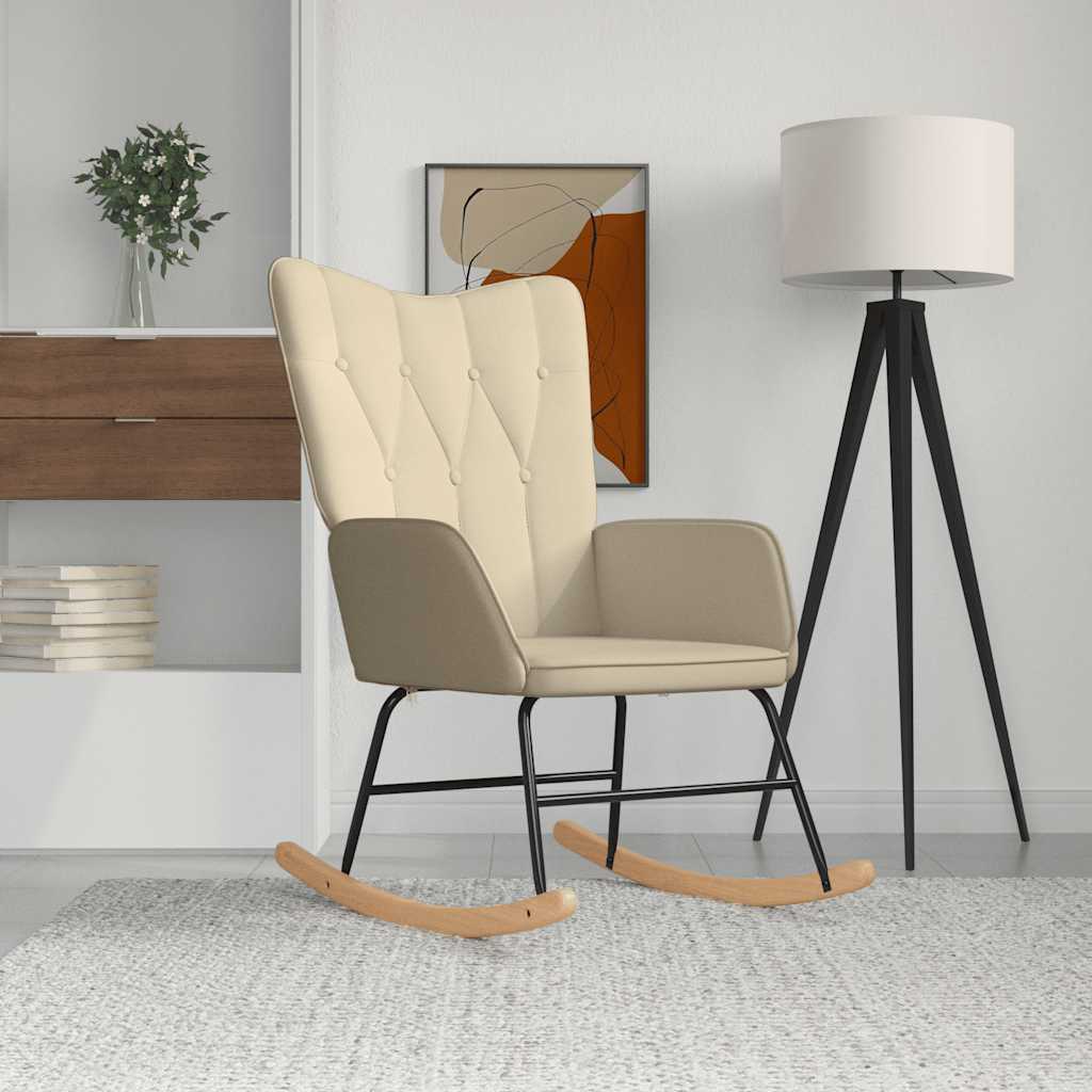 vidaXL Rocking Chair fabric light grey