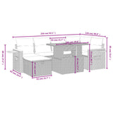 vidaXL 7-delige Loungeset met kussens poly rattan zwart