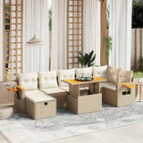 vidaXL 8-piece Lounge Set with Cushions Poly Rattan Black