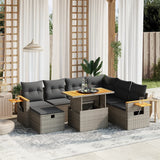 vidaXL 8-Piece Lounge Set with Cushions Poly Rattan Black