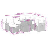 vidaXL 8-Piece Lounge Set with Cushions Poly Rattan Black