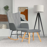 vidaXL Rocking Chair fabric light grey