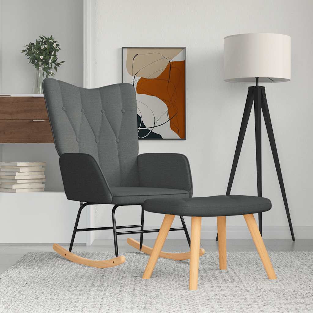 vidaXL Rocking Chair fabric light grey