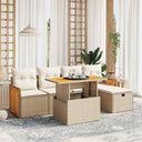 vidaXL 6-Piece Lounge Set with Cushions Poly Rattan Black